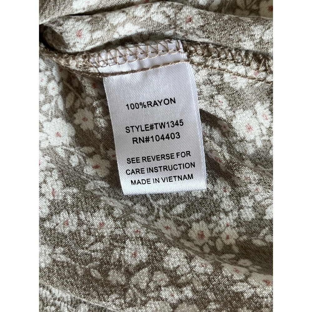 The Workshop Mini Dress Floral Print Button Front Puff Sleeve Size Small - Picture 7 of 7